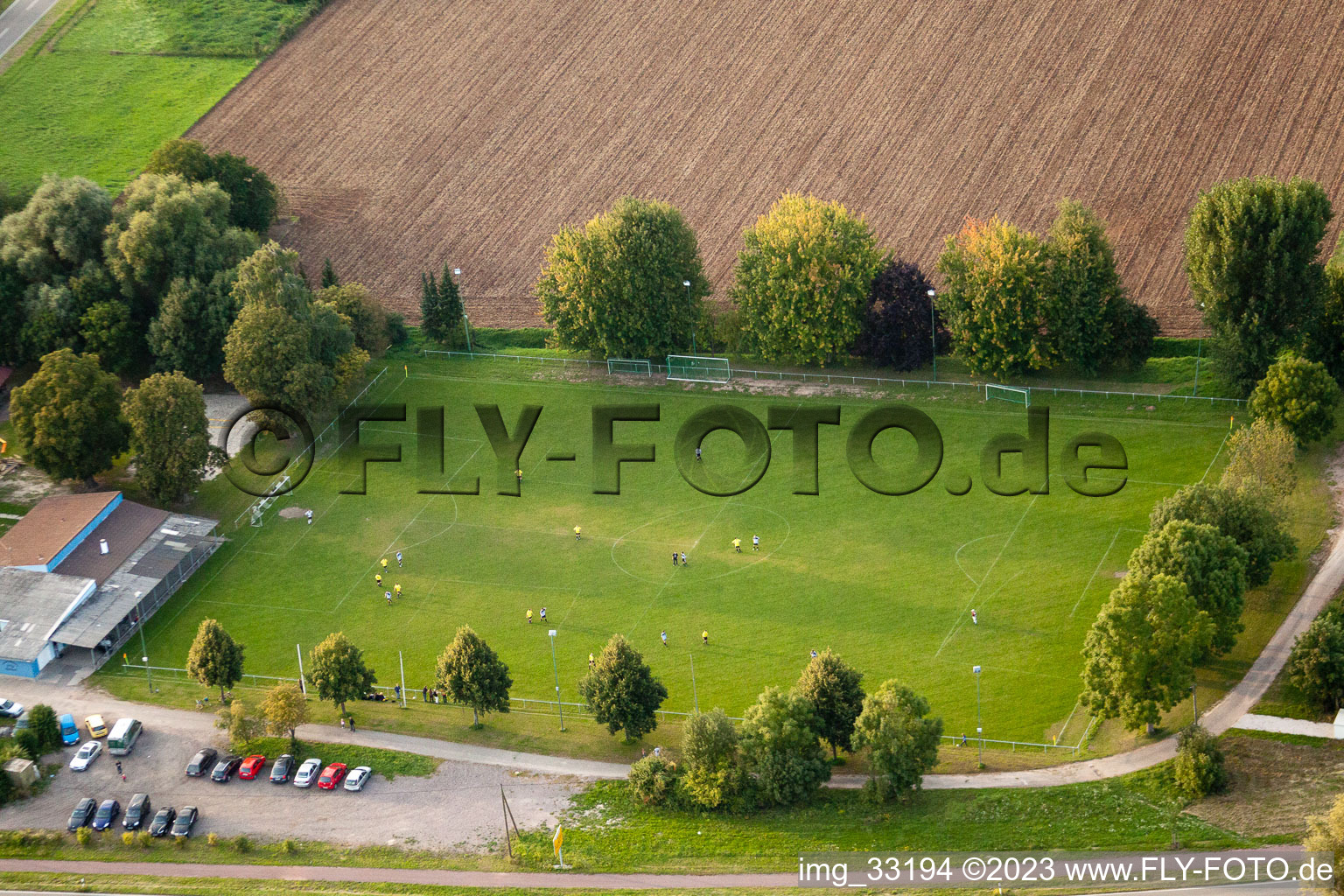 Luftbild von Rohrbach, Fussballplatz im Bundesland Rheinland-Pfalz, Deutschland