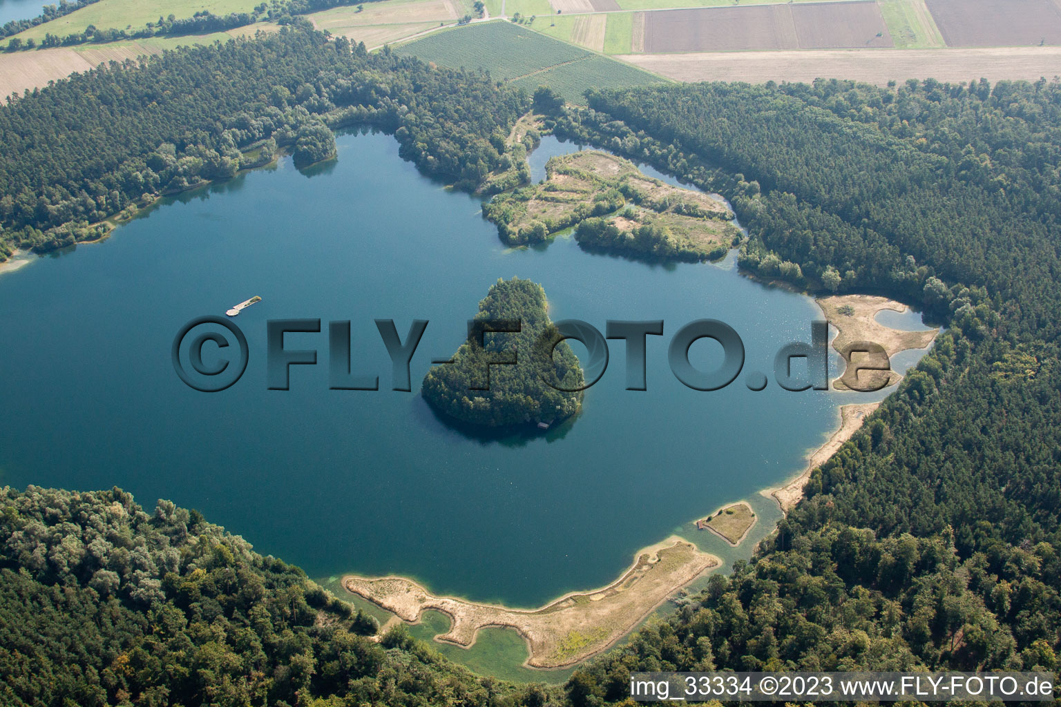 Luftbild von Neuthard,  Naturschutzgebiet Kohlplattenschlag im Ortsteil Graben in Graben-Neudorf im Bundesland Baden-Württemberg, Deutschland