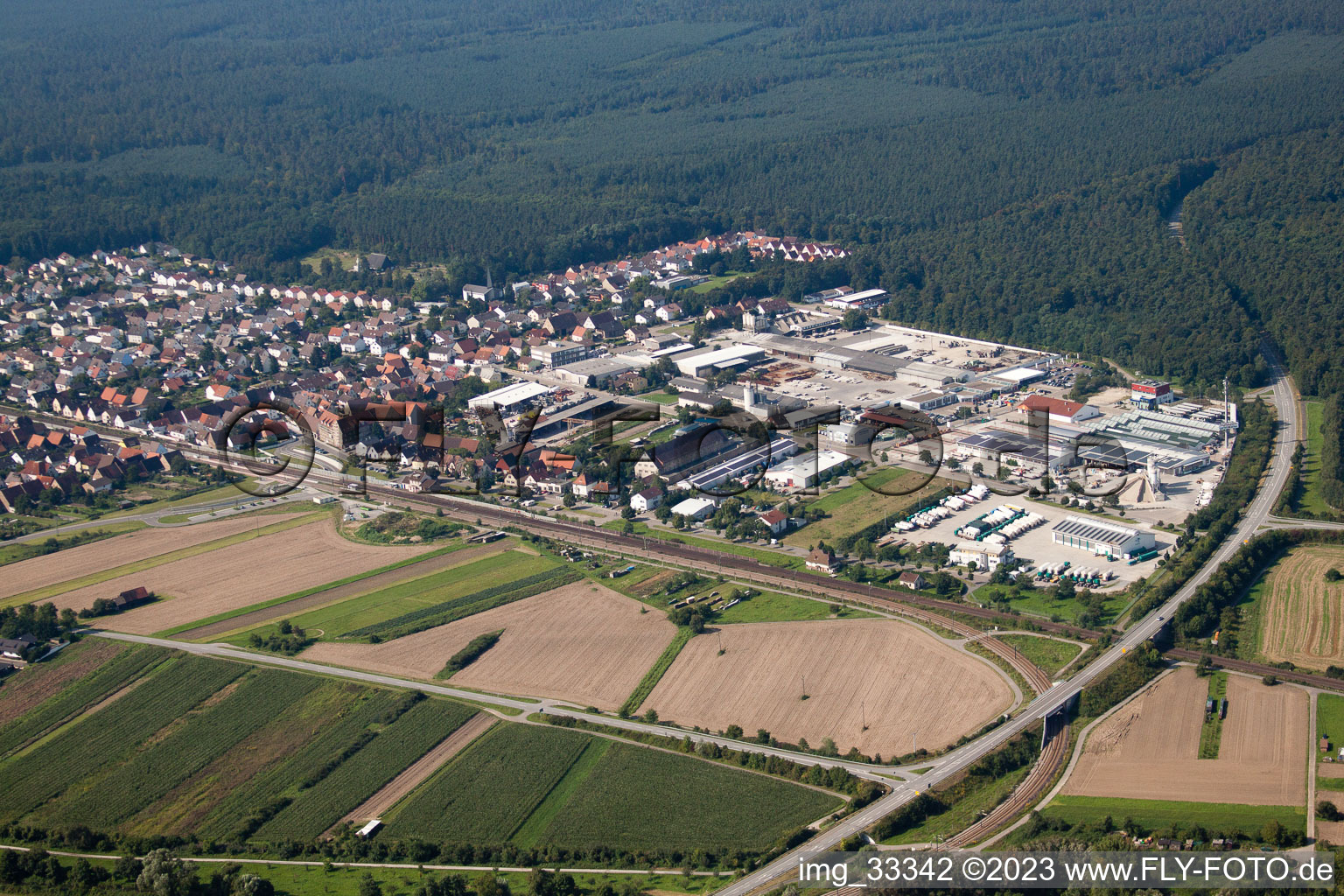 Friedrichstal, Industriegebiet in Stutensee im Bundesland Baden-Württemberg, Deutschland
