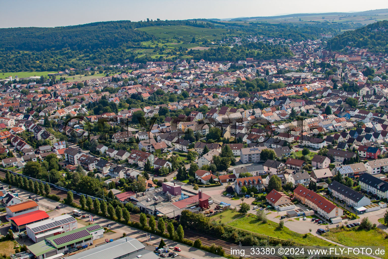 Luftaufnahme von Weingarten im Bundesland Baden-Württemberg, Deutschland