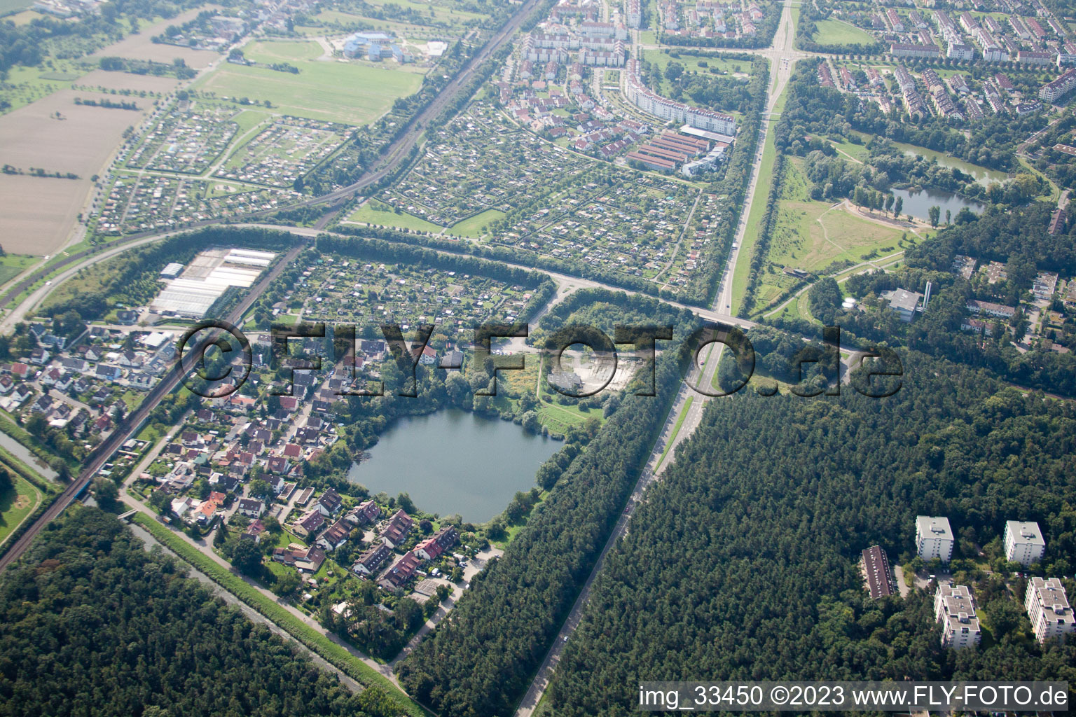 Luftbild von Reitschulschlag im Ortsteil Hagsfeld in Karlsruhe im Bundesland Baden-Württemberg, Deutschland