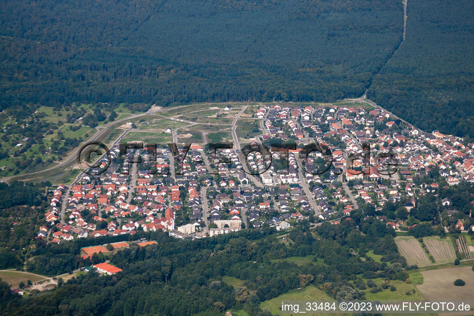 Jockgrim, im Bundesland Rheinland-Pfalz, Deutschland aus der Luft