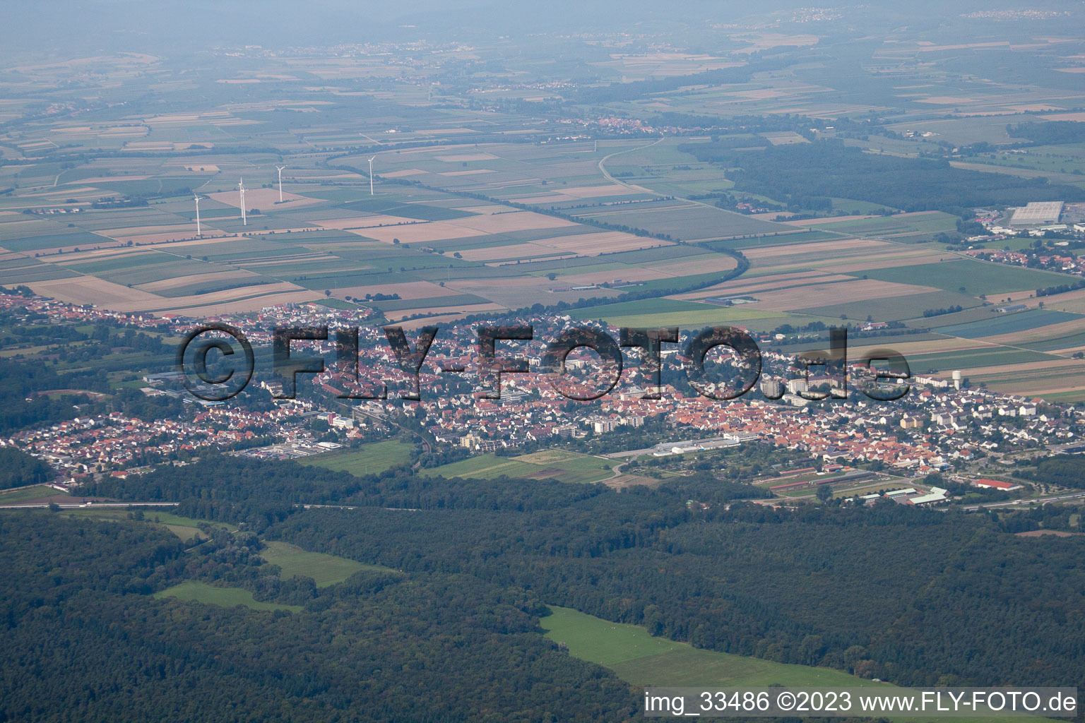 Luftbild von Kandel von Südosten im Bundesland Rheinland-Pfalz, Deutschland