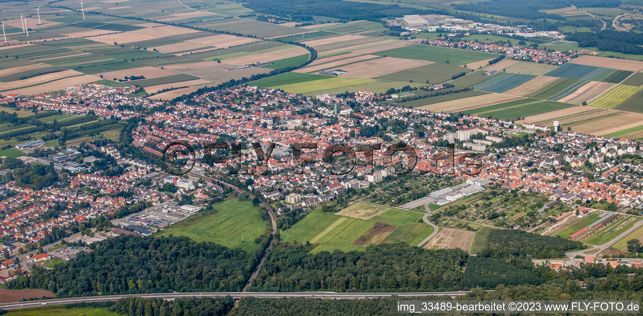 Luftaufnahme von Kandel von Südosten im Bundesland Rheinland-Pfalz, Deutschland