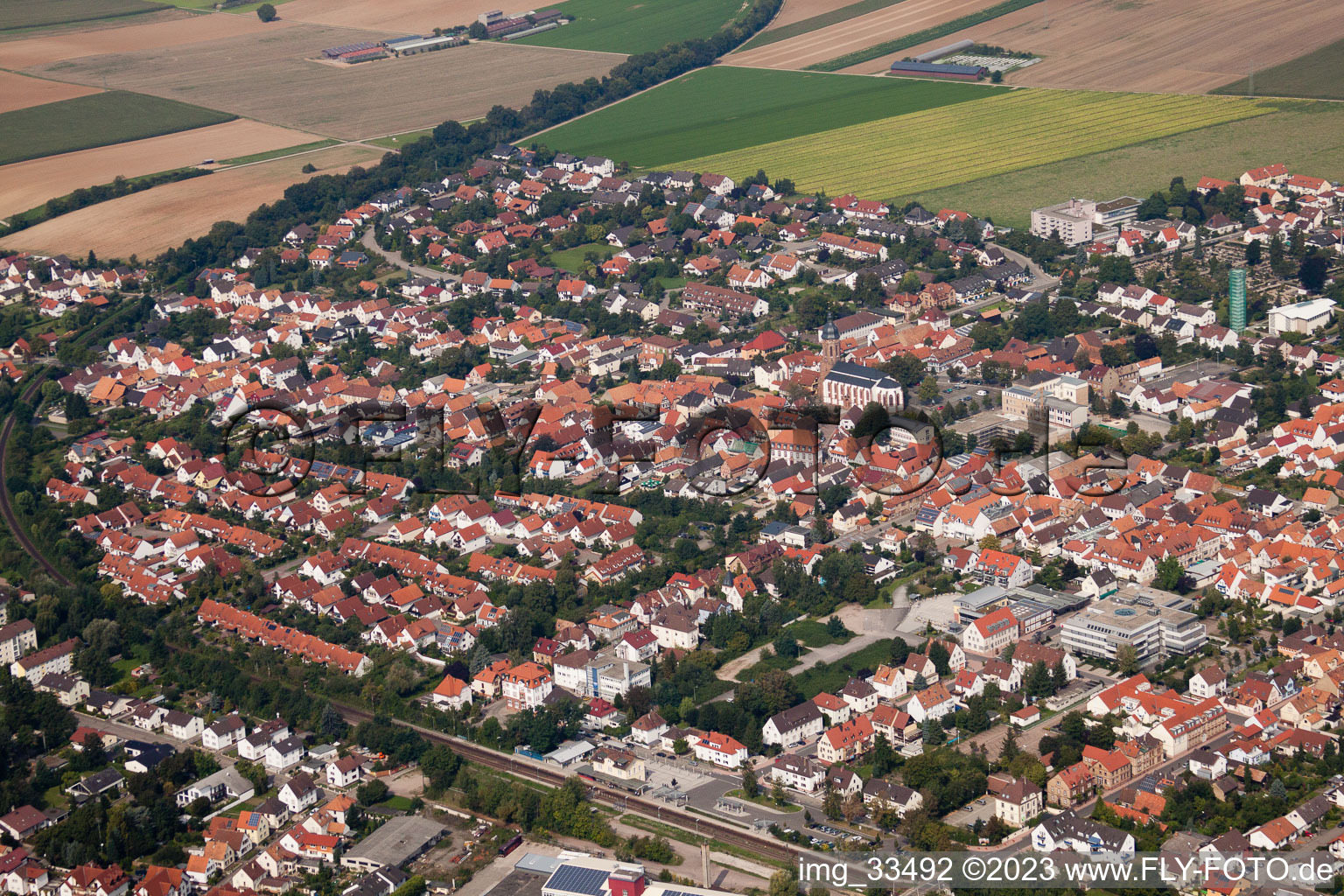 Kandel von Südosten im Bundesland Rheinland-Pfalz, Deutschland aus der Luft