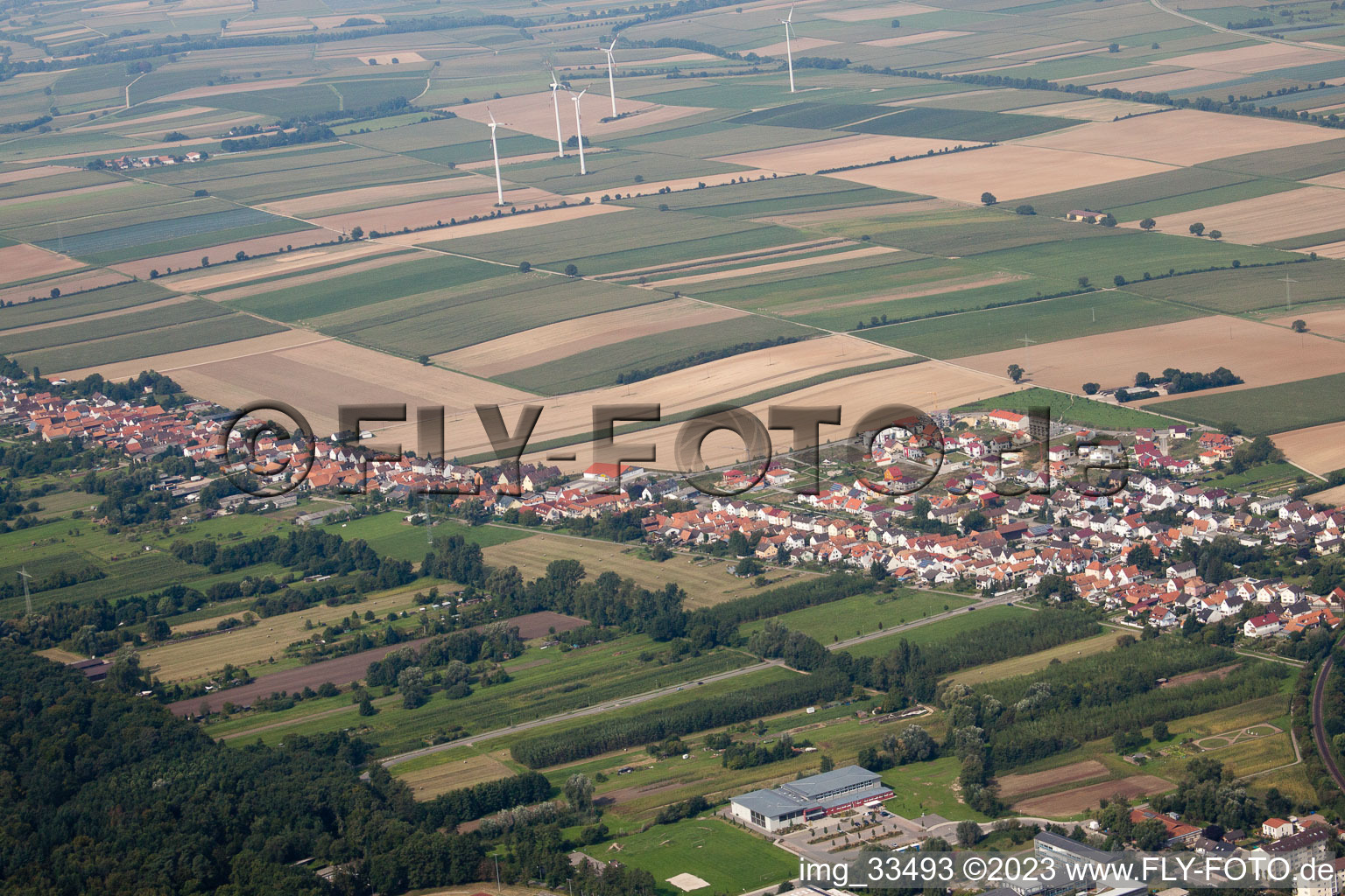 Kandel von Südosten im Bundesland Rheinland-Pfalz, Deutschland von oben gesehen