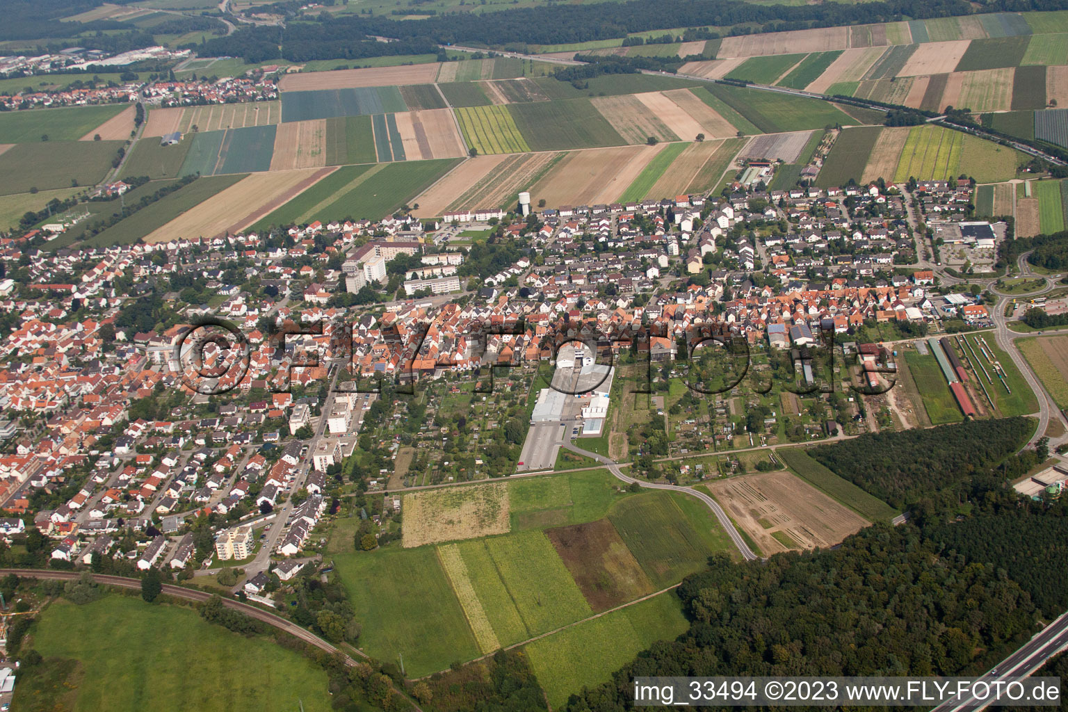 Kandel von Südosten im Bundesland Rheinland-Pfalz, Deutschland vom Flugzeug aus