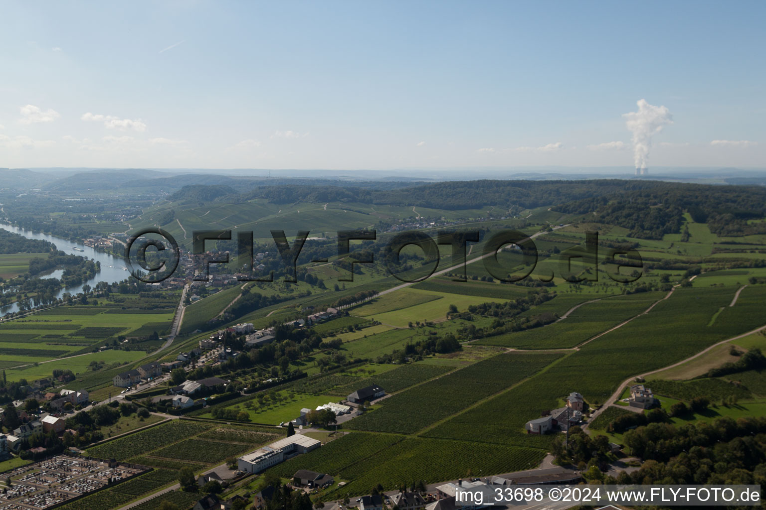 Luftbild von Remich im Bundesland Gréiwemaacher, Luxemburg