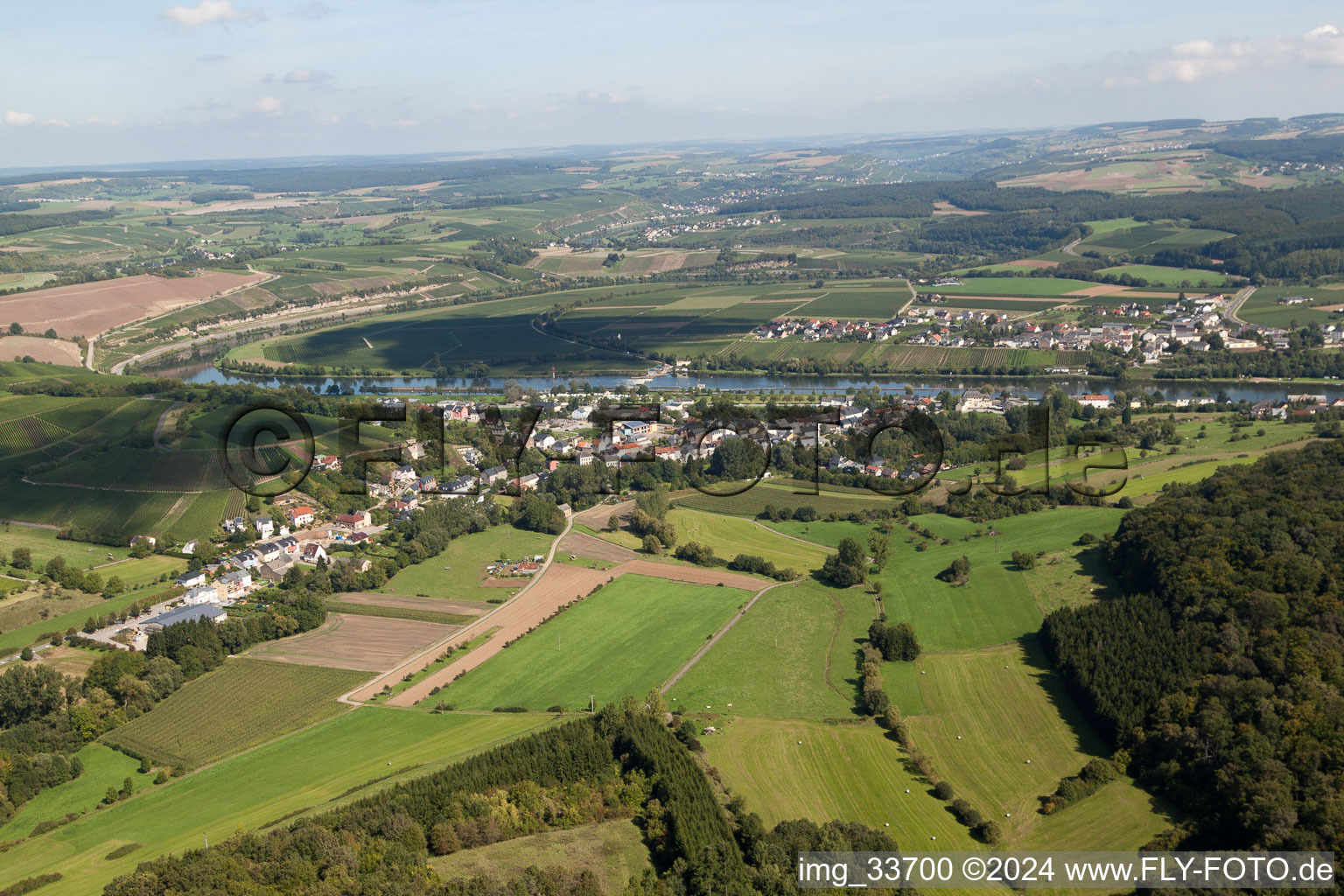 Luftaufnahme von Remich im Bundesland Gréiwemaacher, Luxemburg