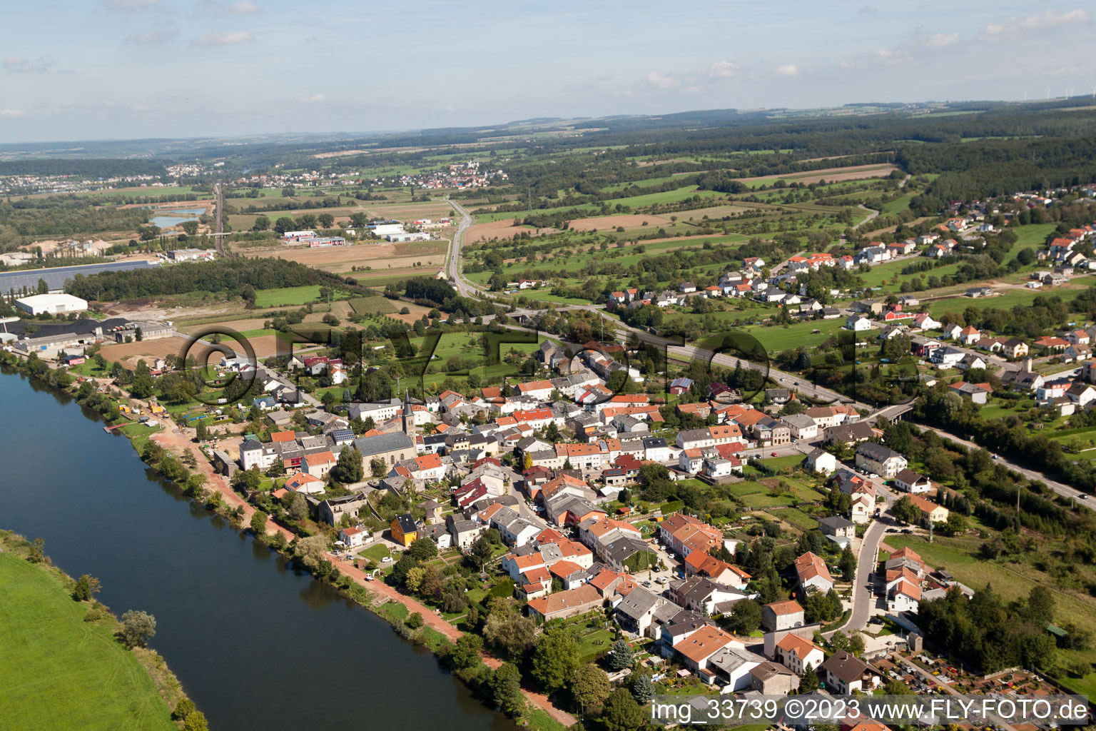 Luftbild von Perl im Bundesland Saarland, Deutschland