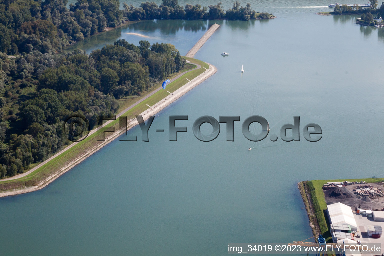 Luftbild von Germersheim, Yachthafen im Bundesland Rheinland-Pfalz, Deutschland