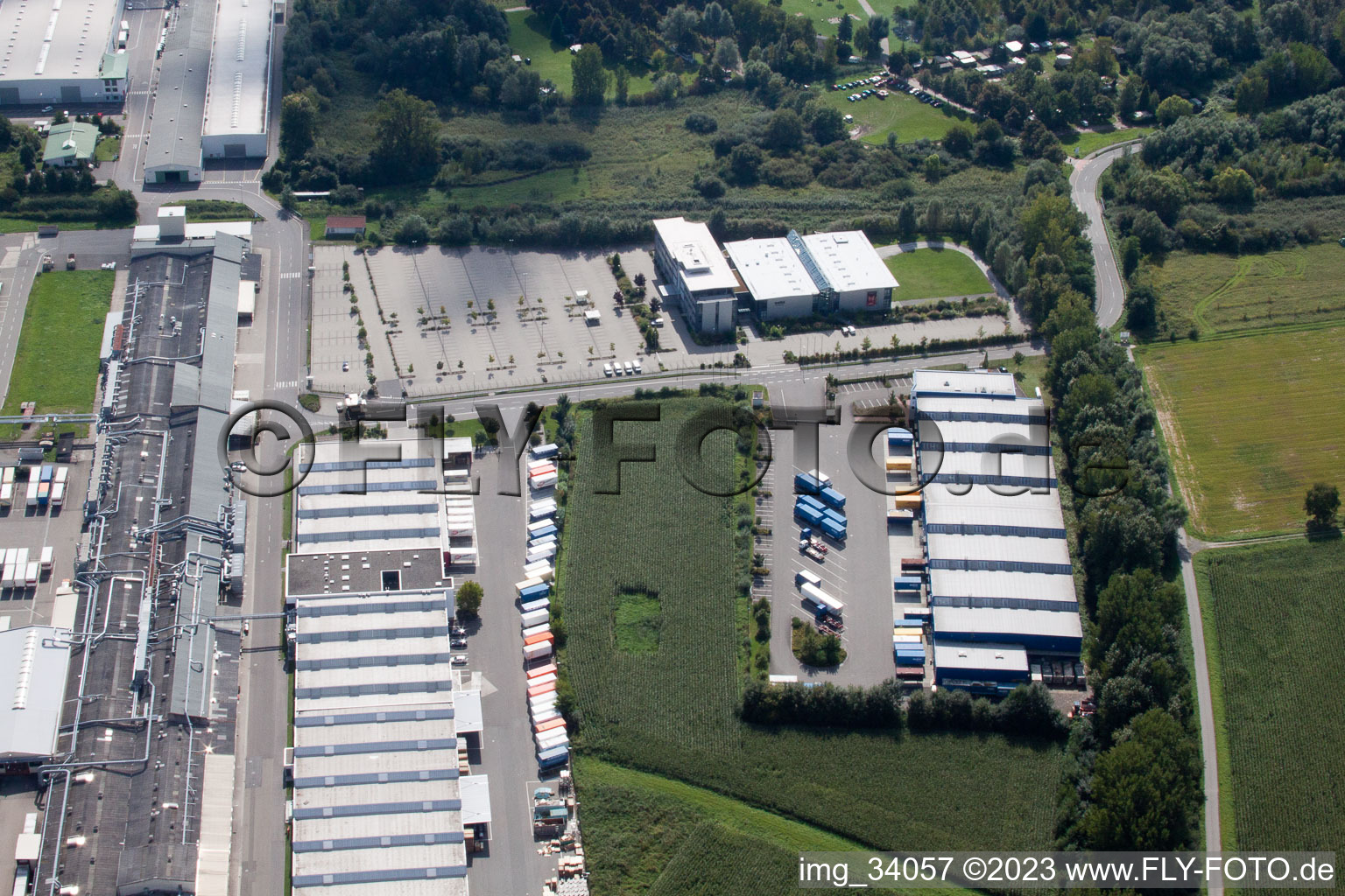 Germersheim, Nolte-Möbel/Holzwerk GmbH im Bundesland Rheinland-Pfalz, Deutschland von oben