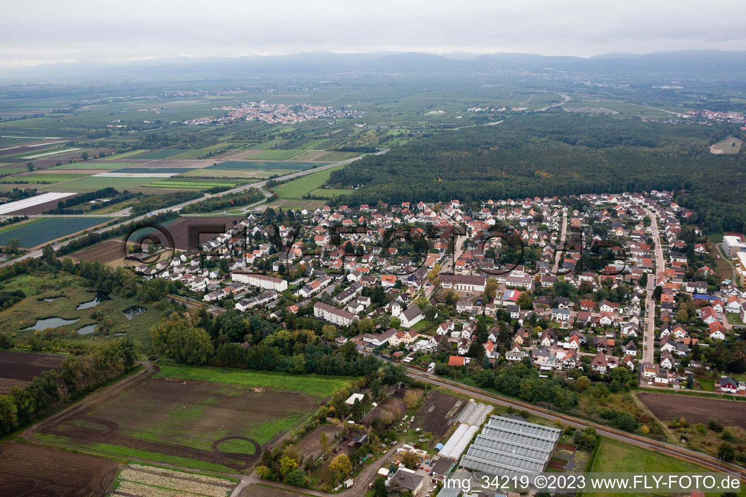 Maxdorf im Bundesland Rheinland-Pfalz, Deutschland aus der Luft betrachtet