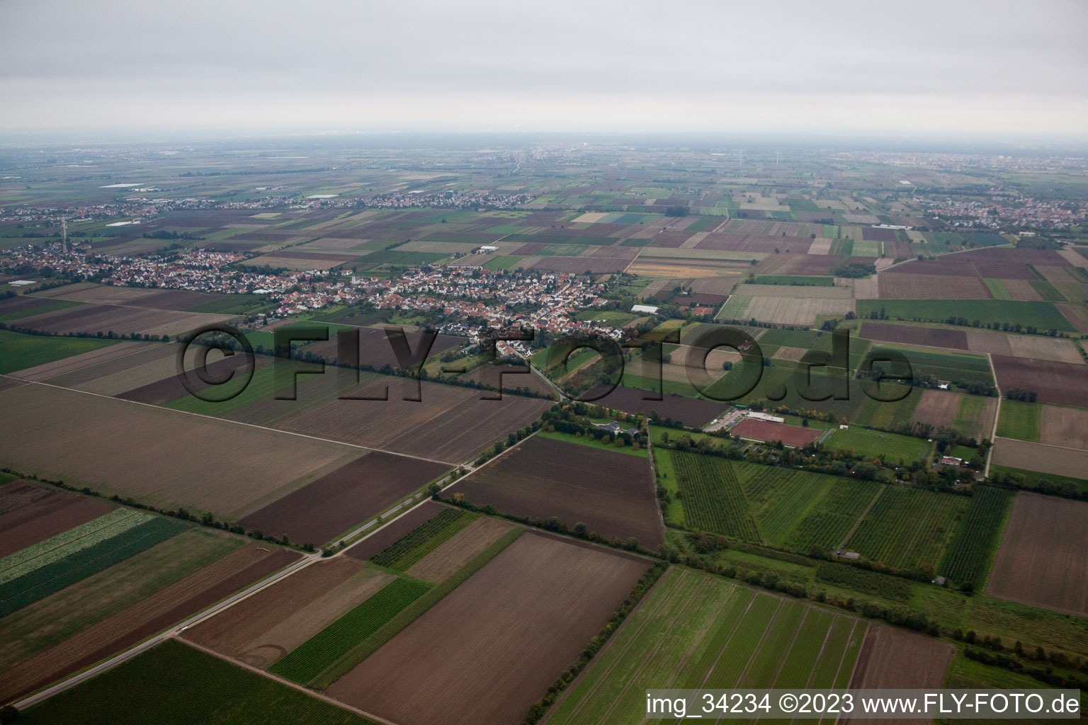 Gönnheim im Bundesland Rheinland-Pfalz, Deutschland von einer Drohne aus