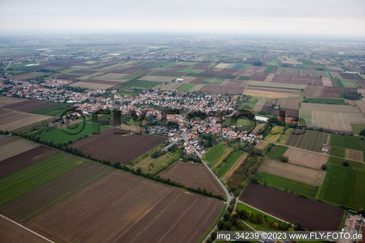 Rödersheim-Gronau im Bundesland Rheinland-Pfalz, Deutschland aus der Luft