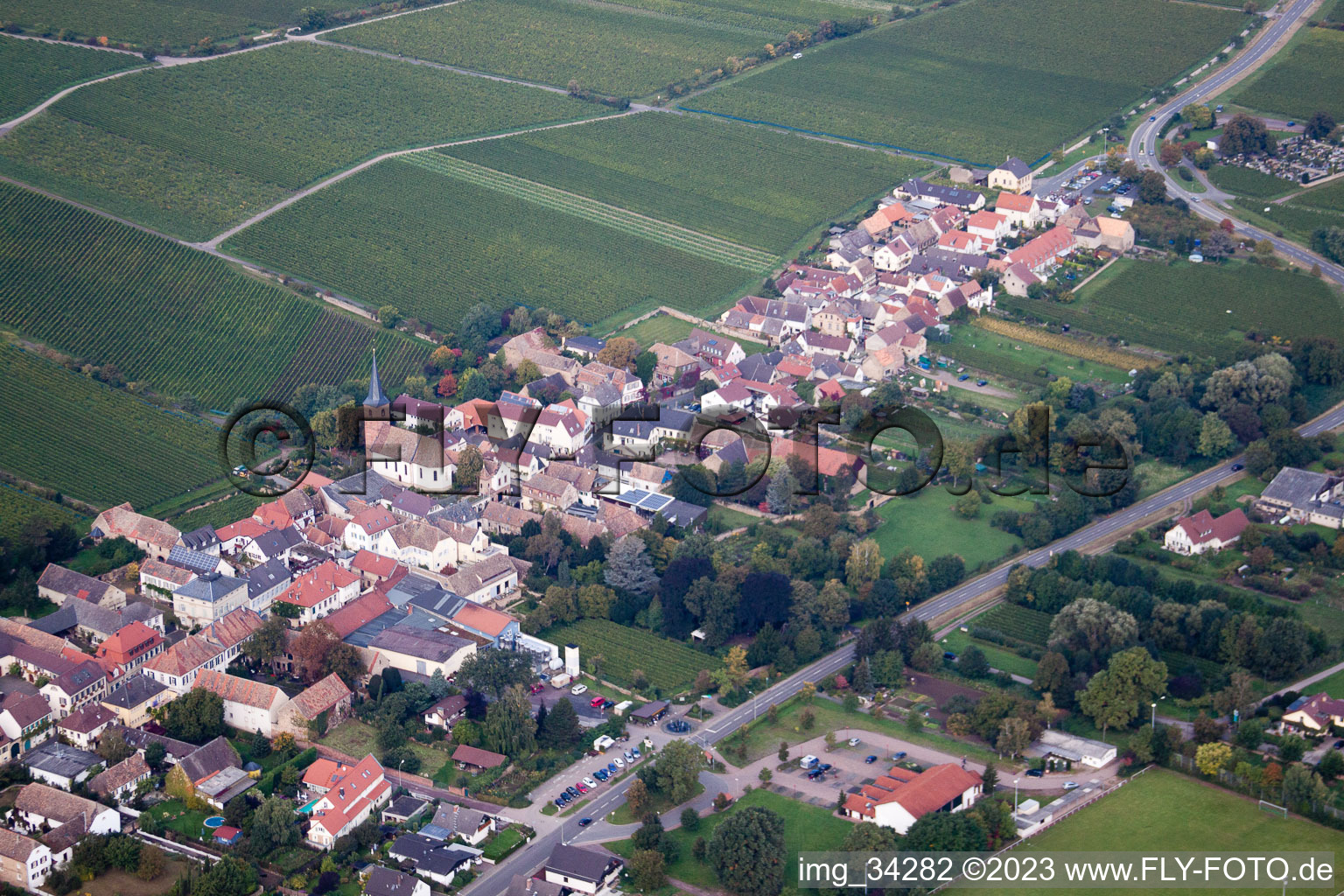 Drohnenbild von Forst an der Weinstraße im Bundesland Rheinland-Pfalz, Deutschland