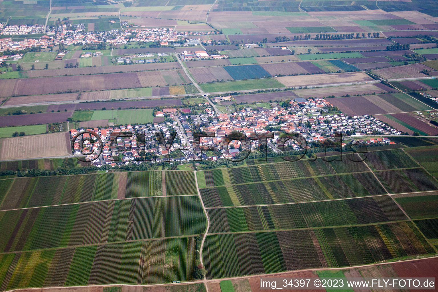 Luftbild von Gerolsheim im Bundesland Rheinland-Pfalz, Deutschland
