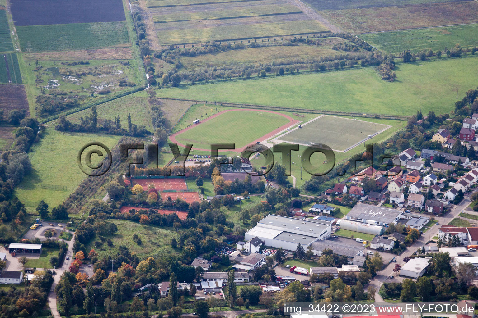Lambsheim im Bundesland Rheinland-Pfalz, Deutschland aus der Luft betrachtet