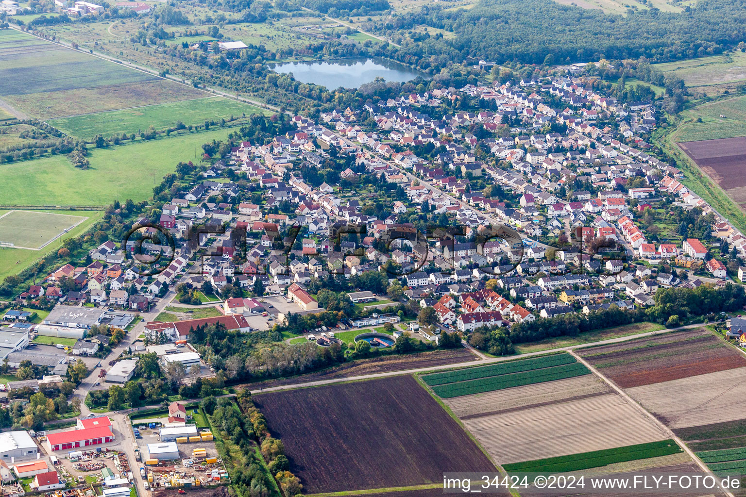 Siedlungsgebiet in Lambsheim im Bundesland Rheinland-Pfalz, Deutschland