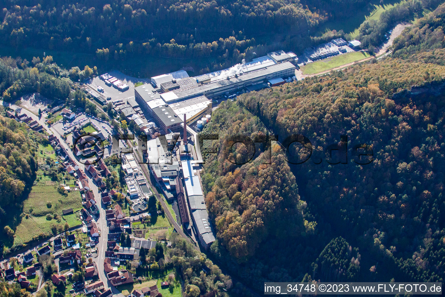 Luftbild von Chripa Paletten GmbH im Ortsteil Sarnstall in Annweiler am Trifels im Bundesland Rheinland-Pfalz, Deutschland