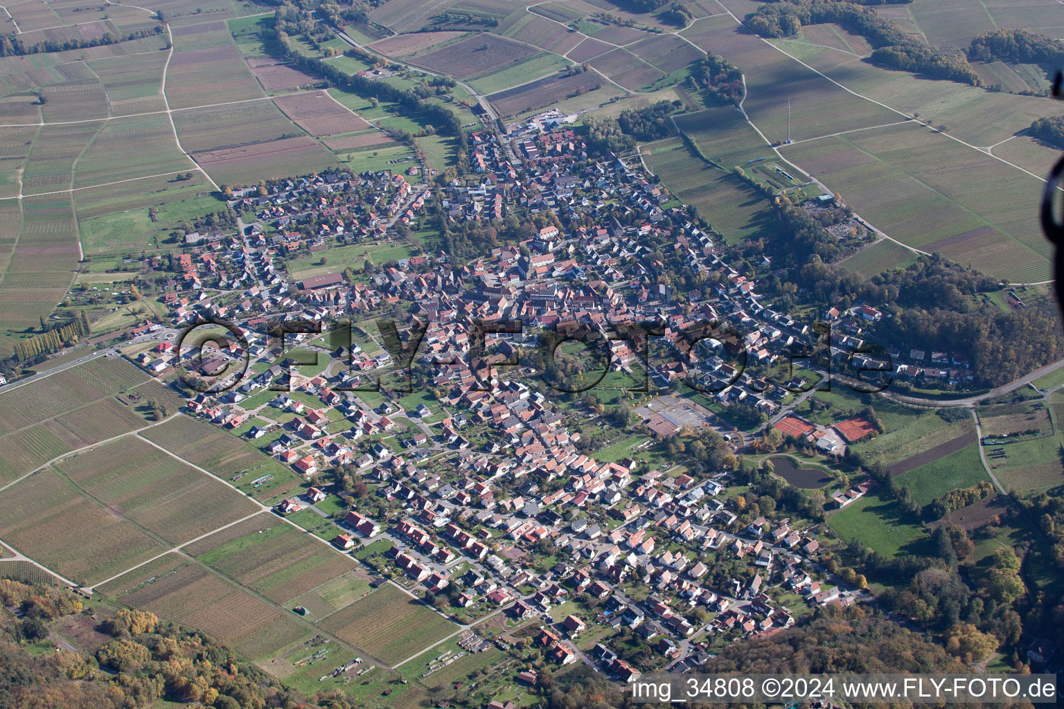 Klingenmünster im Bundesland Rheinland-Pfalz, Deutschland vom Flugzeug aus