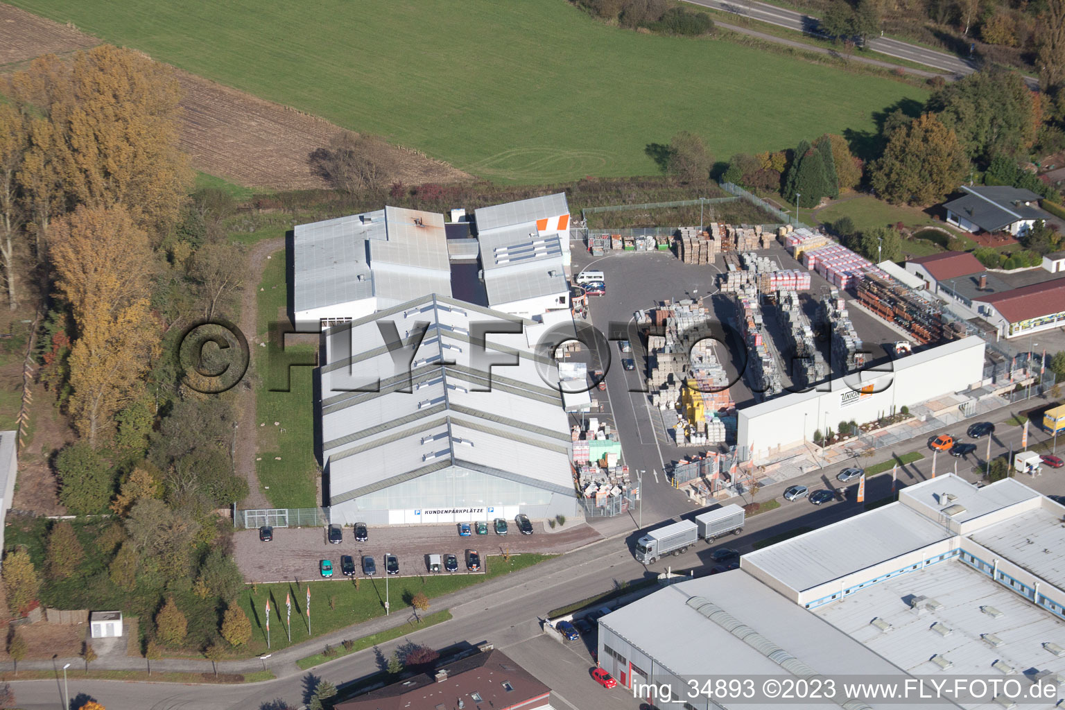 Minderslachen Industriegebiet Horst in Kandel im Bundesland Rheinland-Pfalz, Deutschland von oben gesehen