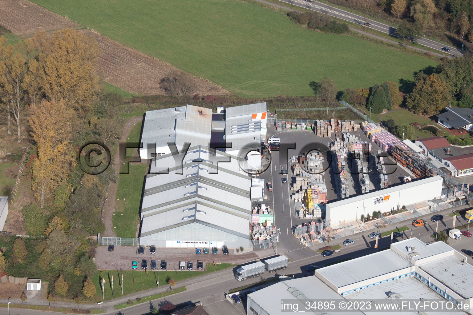 Minderslachen Industriegebiet Horst in Kandel im Bundesland Rheinland-Pfalz, Deutschland vom Flugzeug aus