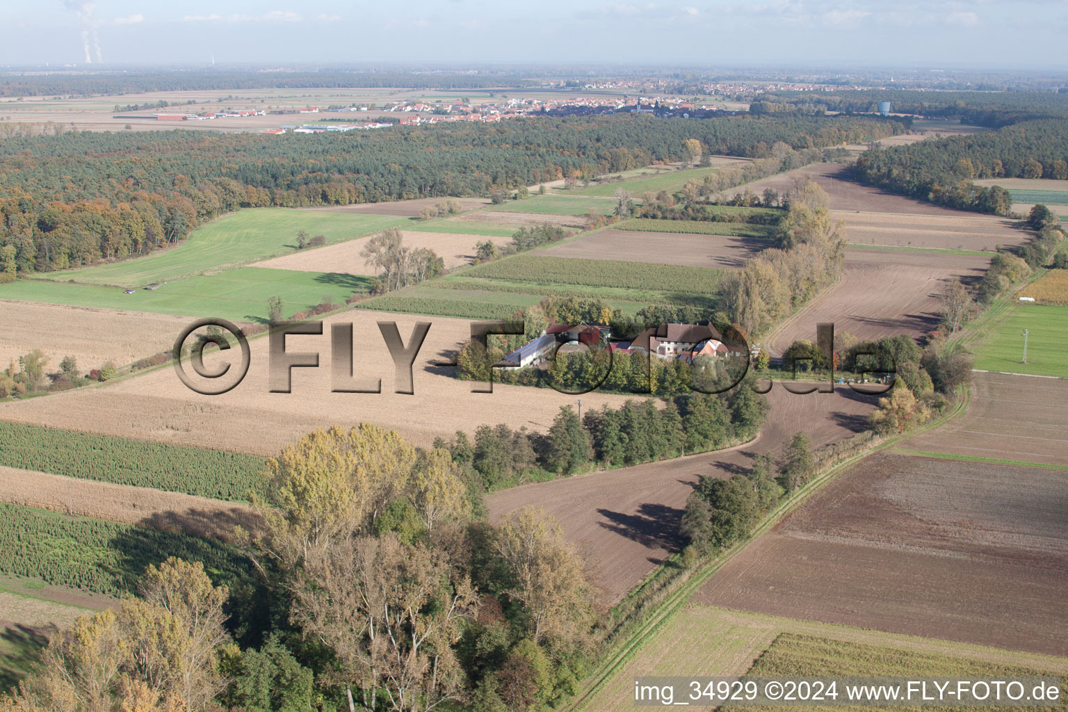 Luftaufnahme von Leistenmühle in Erlenbach bei Kandel im Bundesland Rheinland-Pfalz, Deutschland