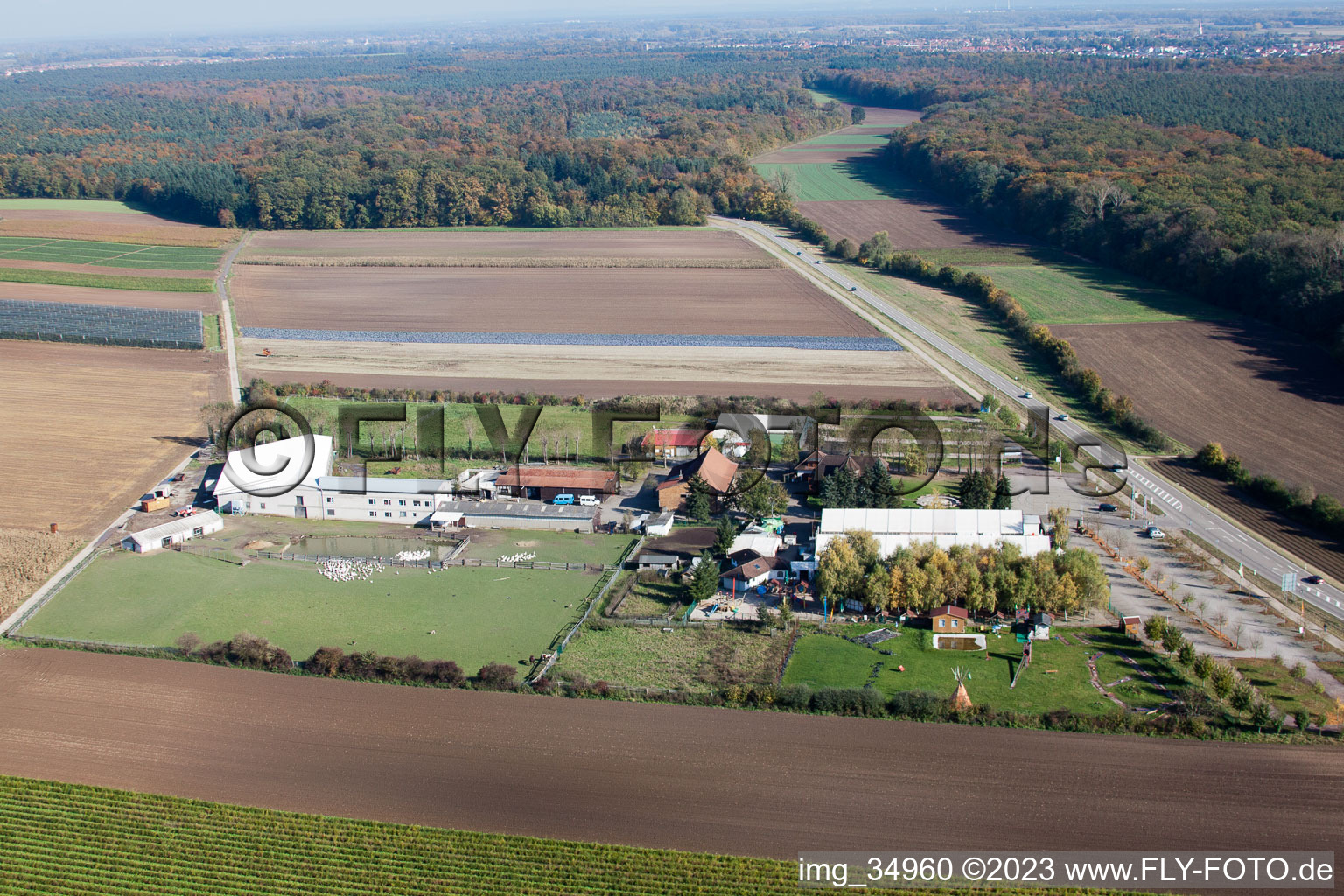 Kandel, Adamshof im Bundesland Rheinland-Pfalz, Deutschland aus der Luft