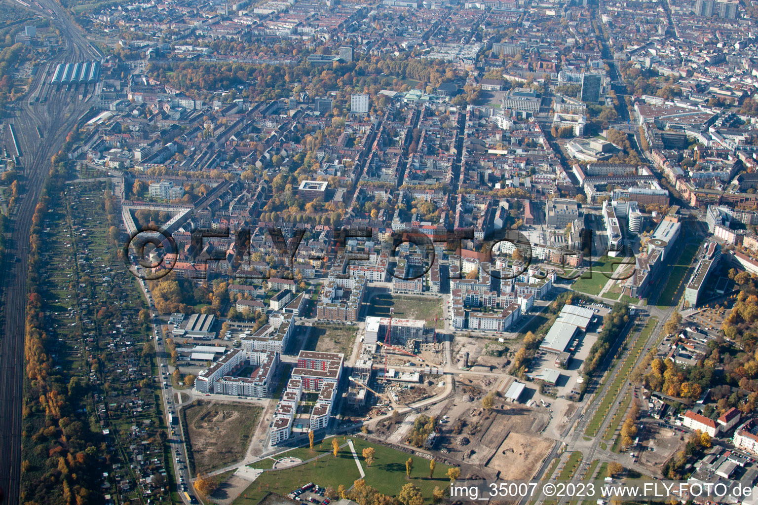 Luftbild von Karlsruhe, Südstadt im Bundesland Baden-Württemberg, Deutschland
