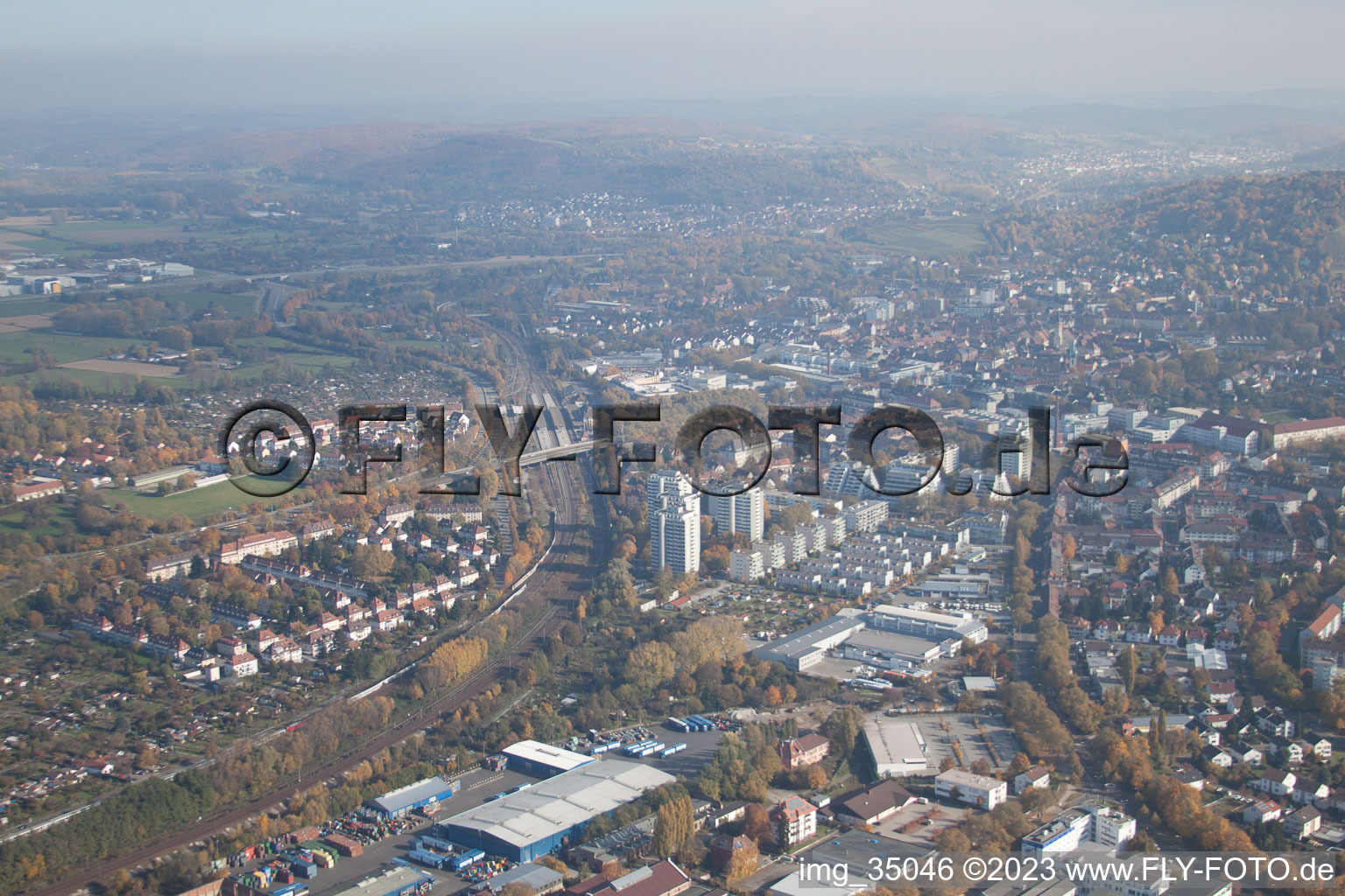 Ortsteil Durlach in Karlsruhe im Bundesland Baden-Württemberg, Deutschland aus der Luft betrachtet