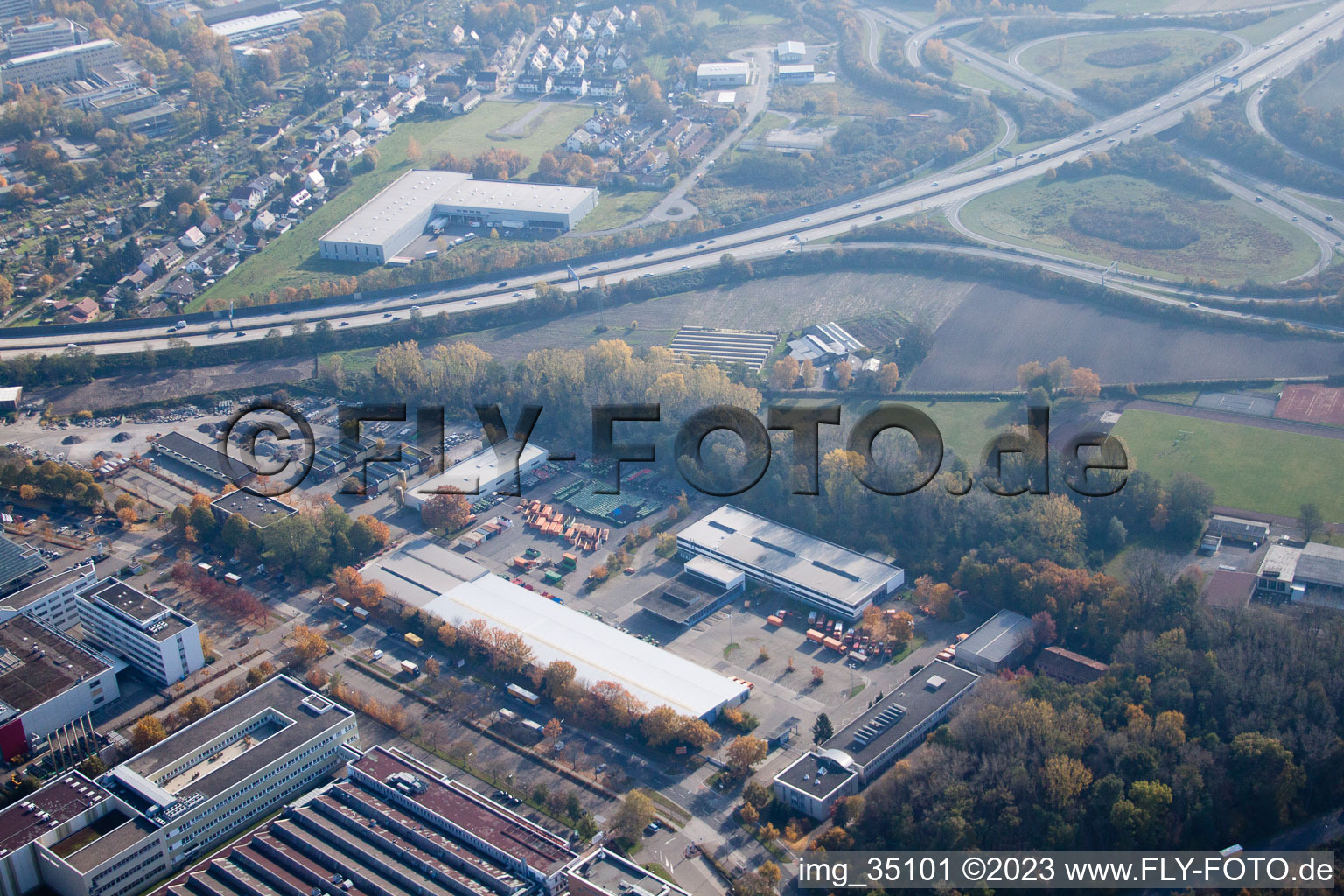 Luftbild von Karlsruhe, Ottostr im Ortsteil Durlach im Bundesland Baden-Württemberg, Deutschland
