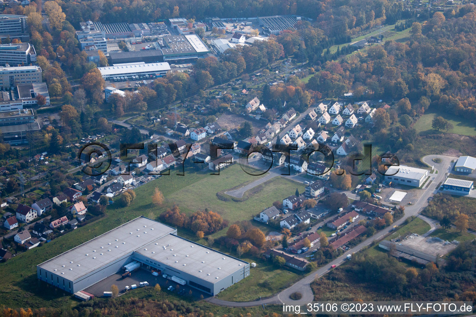 Luftbild von Karlsruhe, Wachhausstraße im Ortsteil Durlach im Bundesland Baden-Württemberg, Deutschland