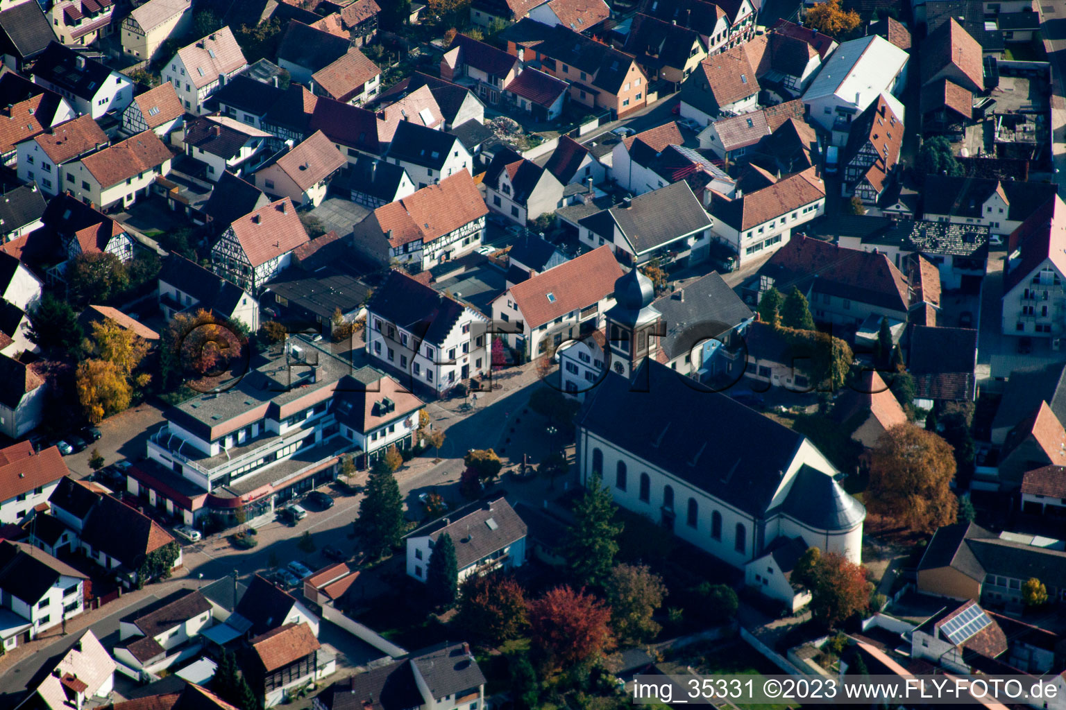 Luftbild von Hagenbach, Ludwigstr im Bundesland Rheinland-Pfalz, Deutschland