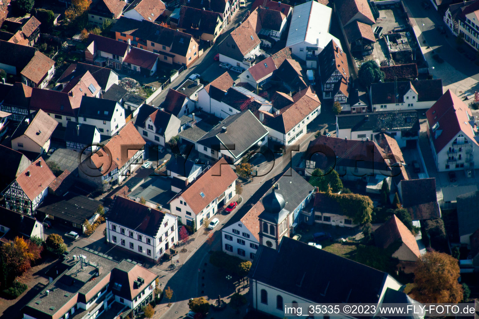 Luftaufnahme von Hagenbach, Ludwigstr im Bundesland Rheinland-Pfalz, Deutschland