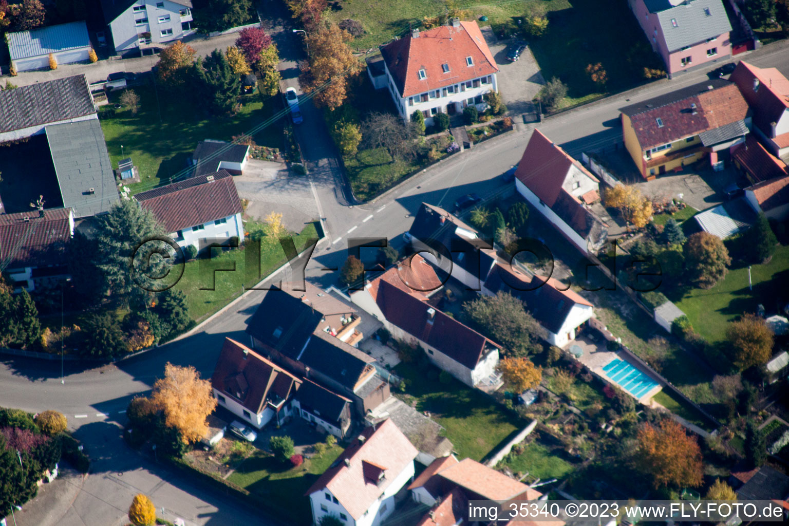 Luftbild von Hagenbach, Friedenstr im Bundesland Rheinland-Pfalz, Deutschland