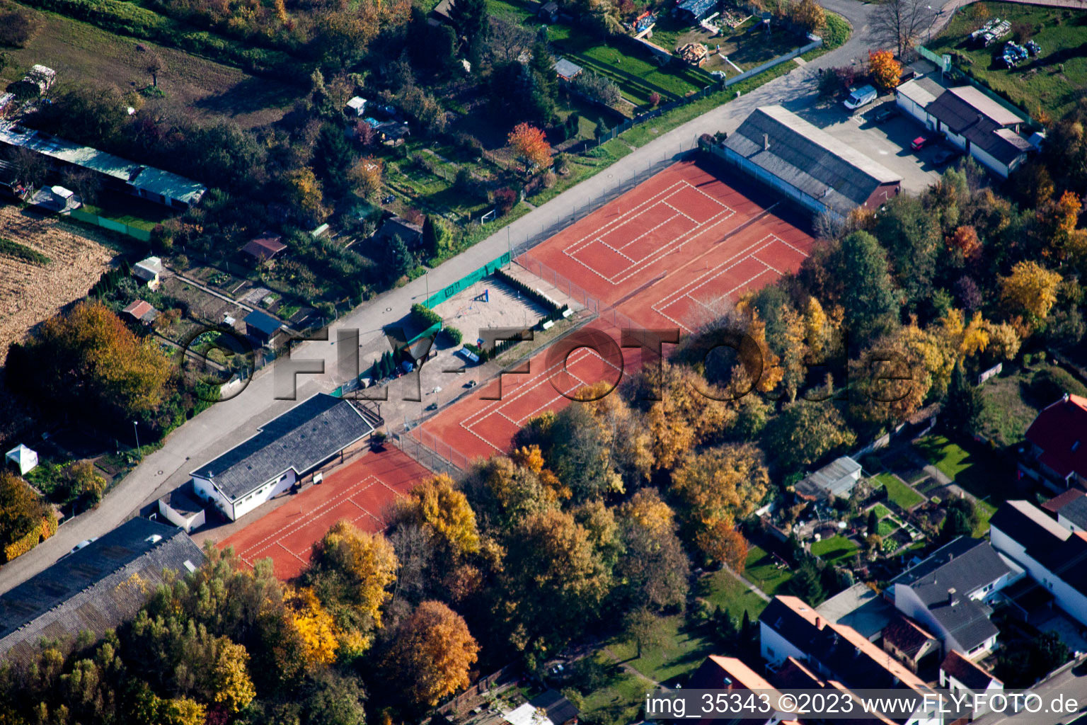 Luftbild von Hagenbach, Tennis im Bundesland Rheinland-Pfalz, Deutschland