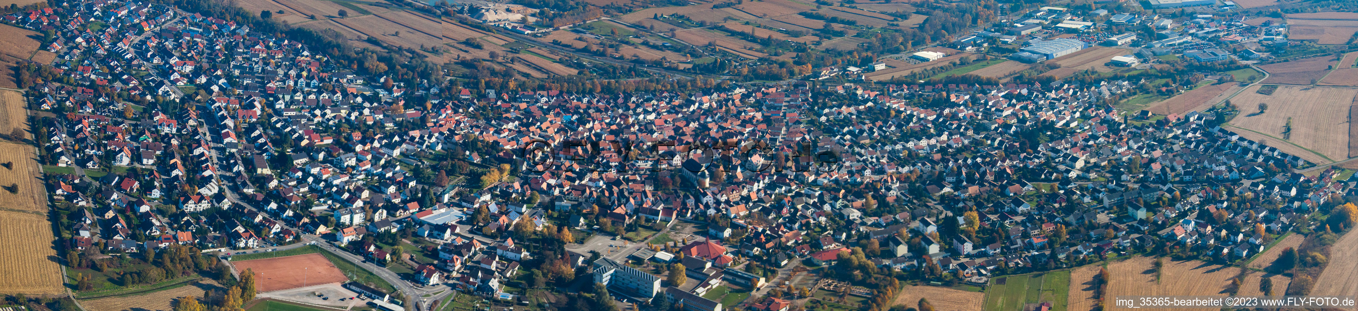 Luftbild von Panorama in Hagenbach im Bundesland Rheinland-Pfalz, Deutschland