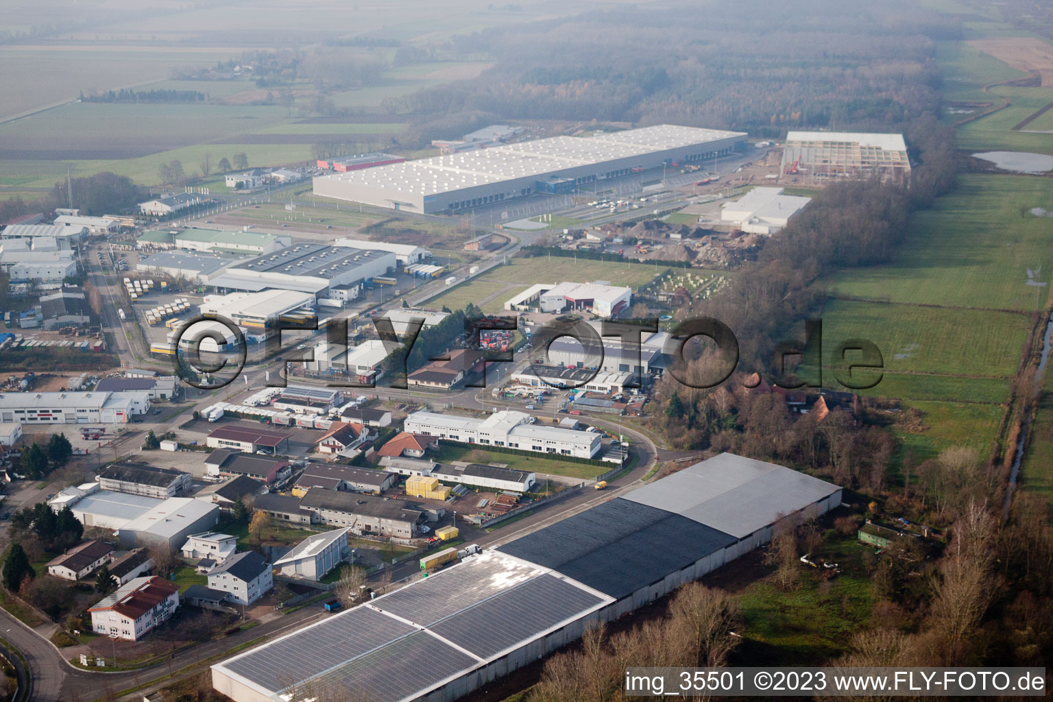 Minderslachen, Gewerbegebiet, Gazely Logistik-Center 2. Bauabschnitt in Kandel im Bundesland Rheinland-Pfalz, Deutschland
