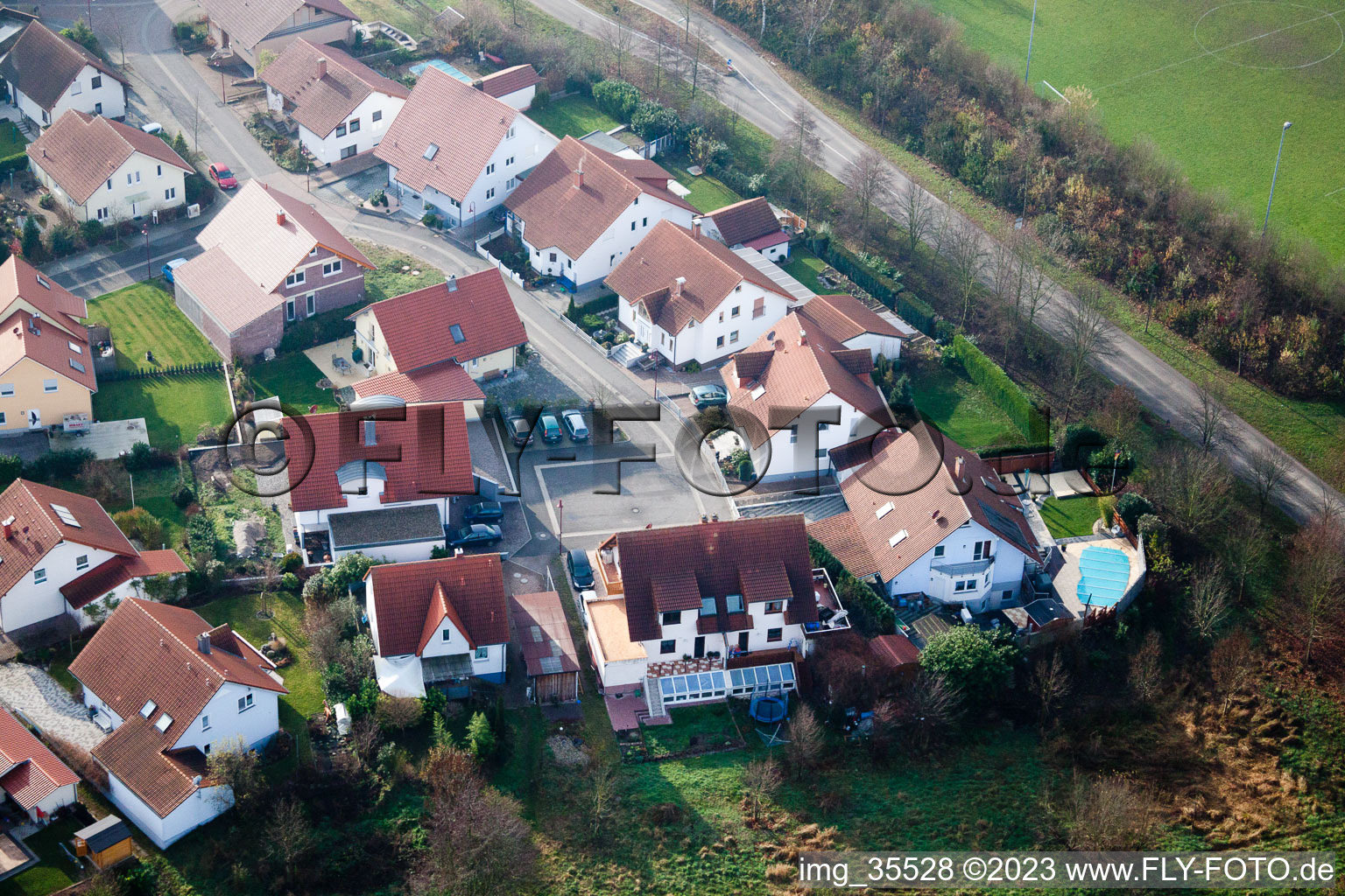 Luftaufnahme von Winden, Neubaugebiet im Bundesland Rheinland-Pfalz, Deutschland