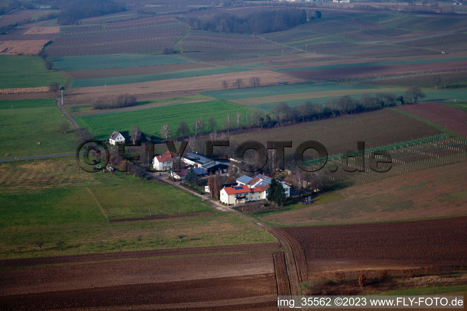 Deutschhof im Bundesland Rheinland-Pfalz, Deutschland von einer Drohne aus