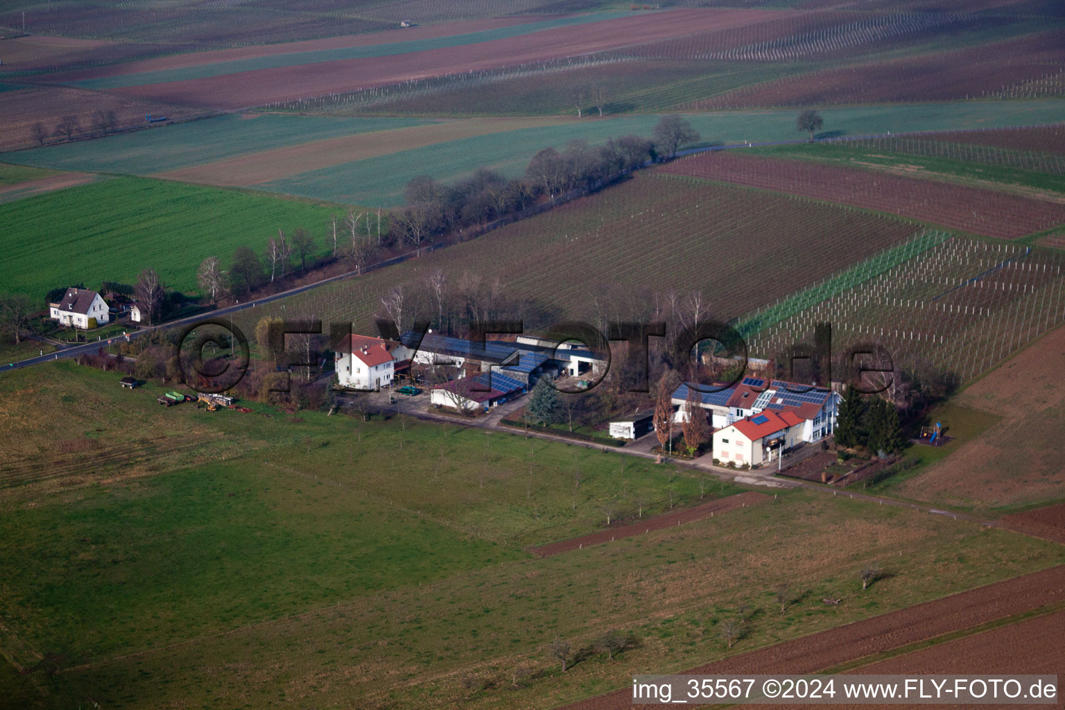 Luftbild von Eichenhof im Ortsteil Deutschhof in Kapellen-Drusweiler im Bundesland Rheinland-Pfalz, Deutschland