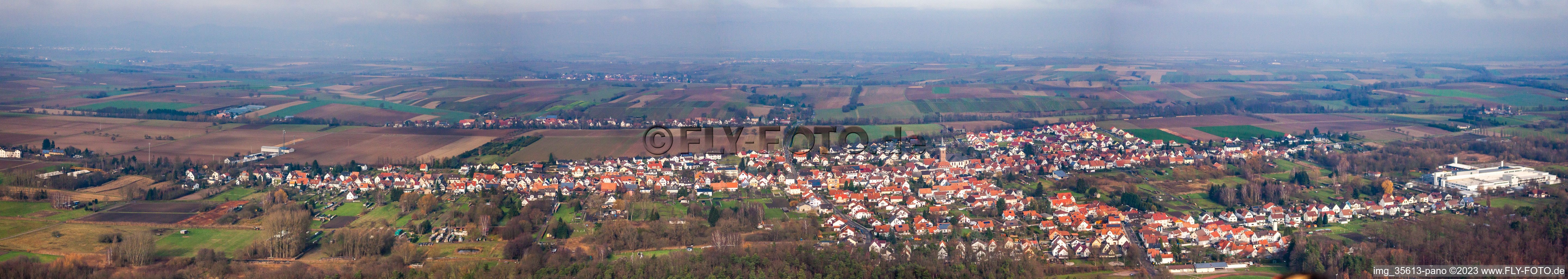 Ortsteil Schaidt in Wörth am Rhein im Bundesland Rheinland-Pfalz, Deutschland aus der Drohnenperspektive