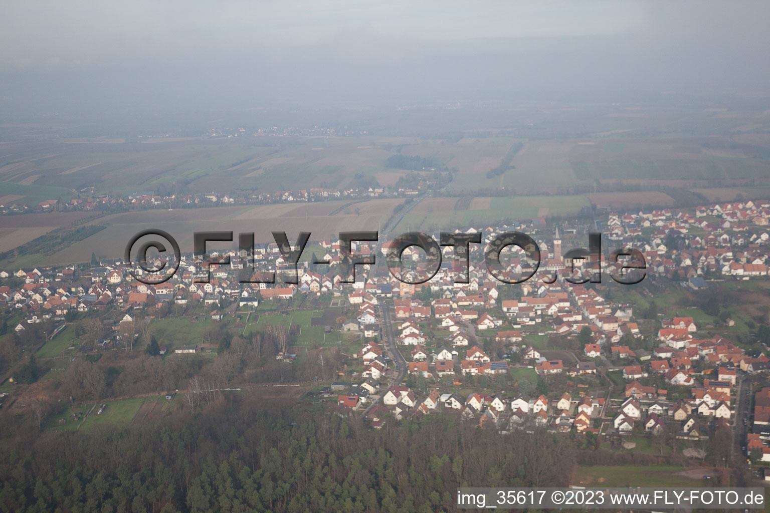 Luftaufnahme von Ortsteil Schaidt in Wörth am Rhein im Bundesland Rheinland-Pfalz, Deutschland