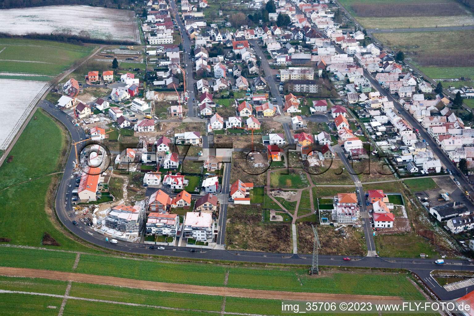 Luftaufnahme von Kandel, Neubaugebiet Höhenweg im Bundesland Rheinland-Pfalz, Deutschland