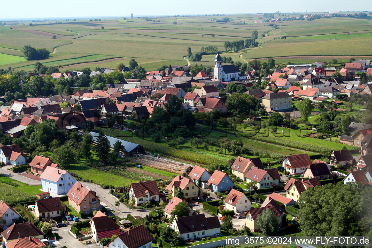 Niederlauterbach(Elsass) im Bundesland Bas-Rhin, Frankreich vom Flugzeug aus