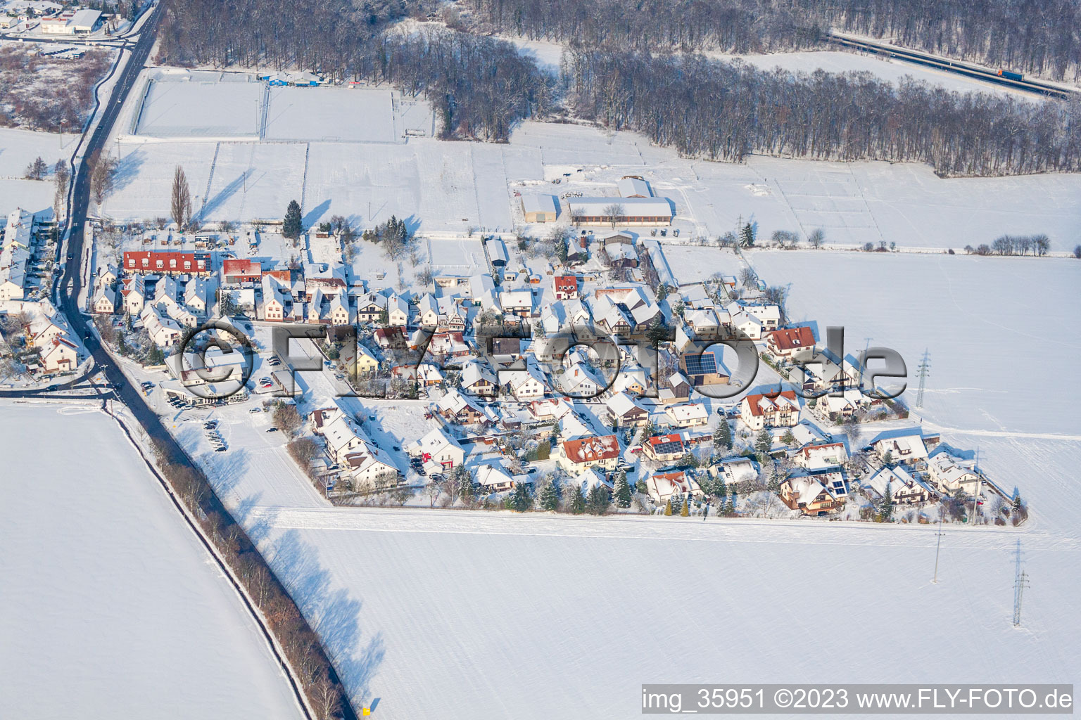 Luftbild von Minderslachen O in Kandel im Bundesland Rheinland-Pfalz, Deutschland