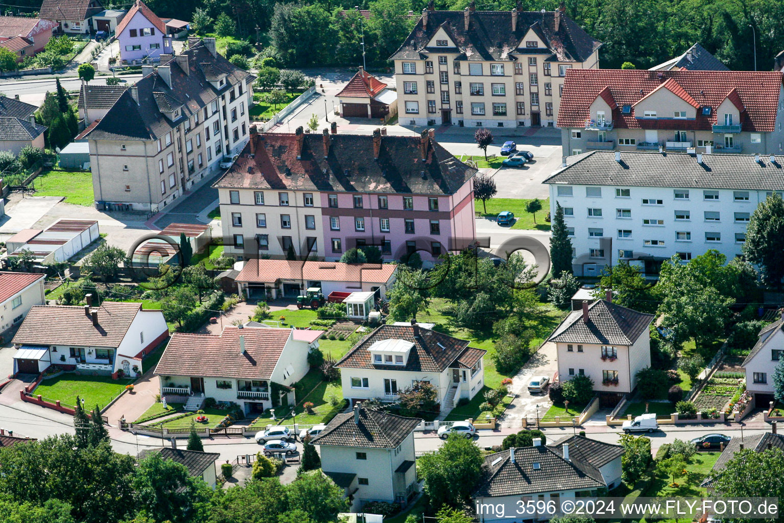 Lauterbourg(Elsass) im Bundesland Bas-Rhin, Frankreich aus der Luft betrachtet