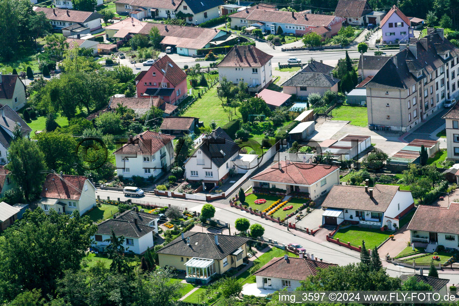 Drohnenaufname von Lauterbourg(Elsass) im Bundesland Bas-Rhin, Frankreich