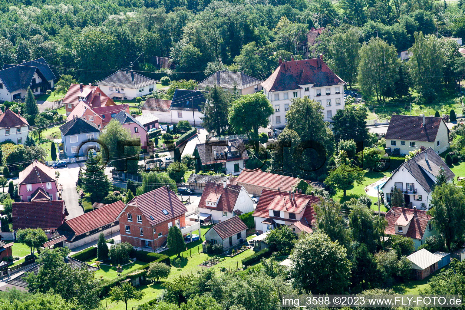Drohnenbild von Lauterbourg(Elsass) im Bundesland Bas-Rhin, Frankreich